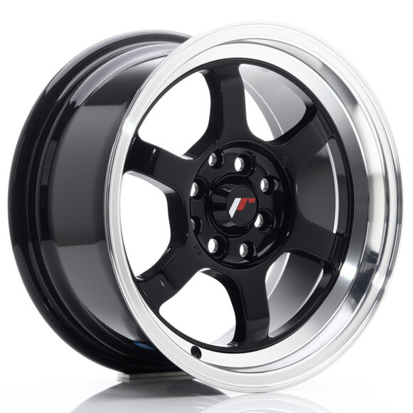 JR Wheels JR12 15x7, 5 ET26 4x100/108 Gloss Black w/Machined Lip