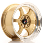 JR Wheels JR12 15x7, 5 ET26 4x100/114 Gold w/Machined Lip