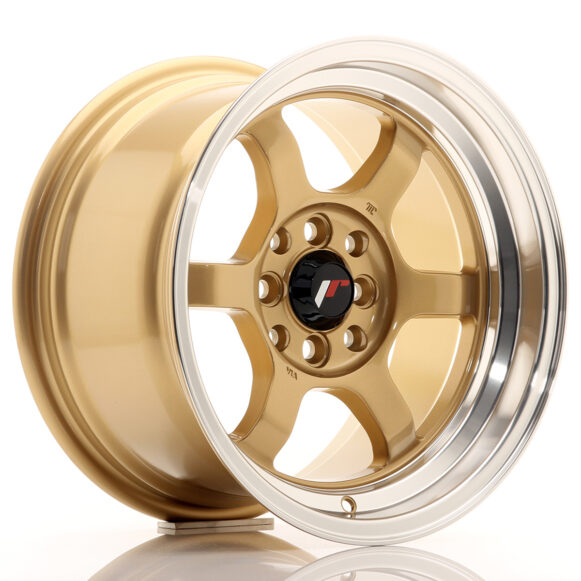 JR Wheels JR12 15x8, 5 ET13 4x100/114 Gold w/Machined Lip