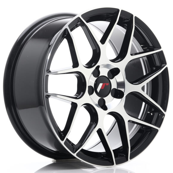 JR Wheels JR18 18x8, 5 ET35-45 5H BLANK Gloss Black Machined Face