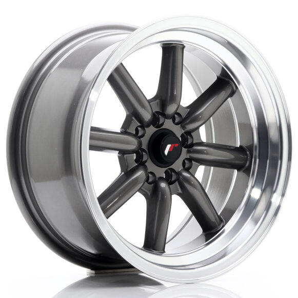 JR Wheels JR19 16x8 ET0 4x100/114 Gun Metal w/Machined Lip