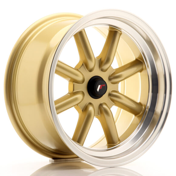 JR Wheels JR19 16x8 ET-20-0 BLANK Gold w/Machined Lip