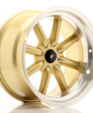 JR Wheels JR19 17x9 ET-25-(-10) BLANK Gold w/Machined Lip
