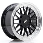 JR Wheels JR23 17x8 ET20-45 BLANK Gloss Black w/Machined Lip