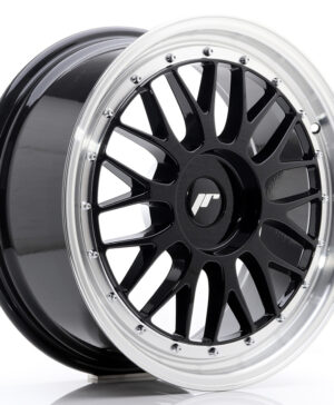 JR Wheels JR23 18x8 ET30-45 BLANK Glossy Black w/Machined Lip
