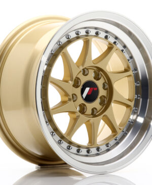 JR Wheels JR26 15x8 ET25 4x100/108 Gold w/Machined Lip