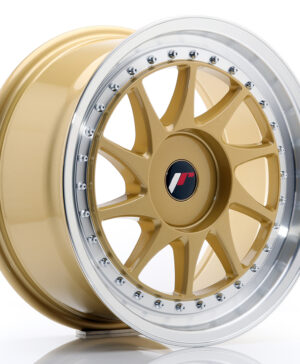 JR Wheels JR26 17x8 ET20-35 BLANK Gold w/Machined Lip