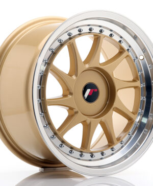 JR Wheels JR26 17x9 ET20-35 BLANK Gold w/Machined Lip