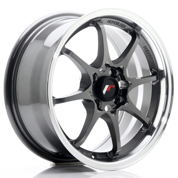 JR Wheels JR5 15x7 ET35 4x100 Gun Metal w/Machined Lip