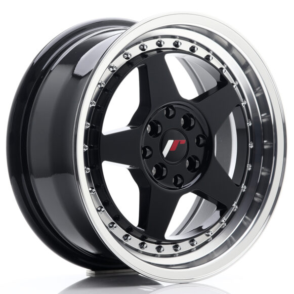 JR Wheels JR6 16x7 ET35 4x100/114 Gloss Black w/Machined