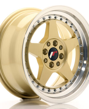 JR Wheels JR6 16x8 ET25 4x100/108 Gold w/Machined Lip