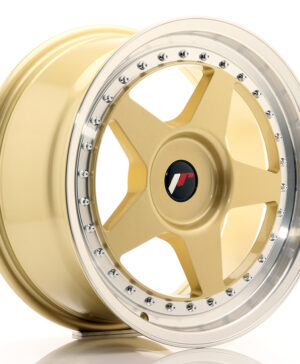JR Wheels JR6 17x8 ET20-35 BLANK Gold w/Machined Lip