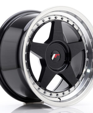 JR Wheels JR6 17x9 ET20-35 BLANK Gloss Black w/Machined