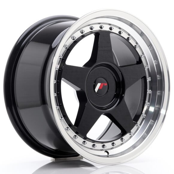 JR Wheels JR6 17x9 ET20-35 BLANK Gloss Black w/Machined