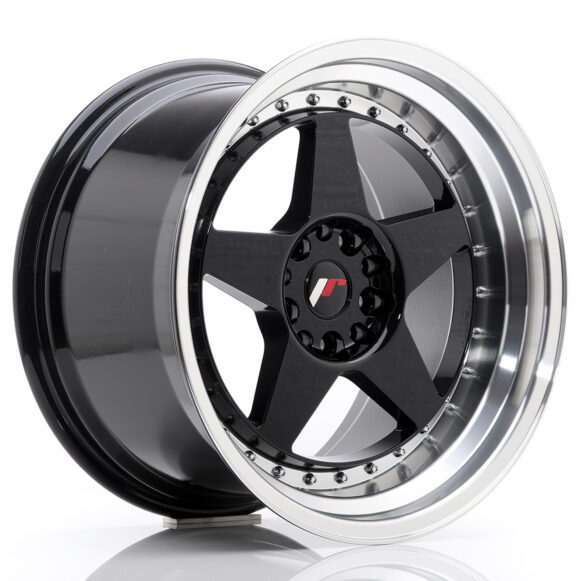 JR Wheels JR6 18x10, 5 ET25 5x114, 3/120 Gloss Black w/Machined