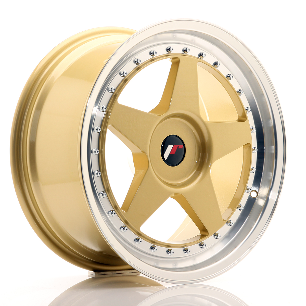 JR Wheels JR6 18x10, 5 ET0-25 BLANK Gold w/Machined Lip