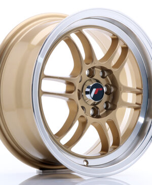 JR Wheels JR7 15x7 ET38 4x100/114 Gold w/Machined Lip