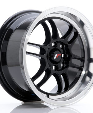 JR Wheels JR7 15x8 ET35 4x100/114 Gloss Black w/Machined Lip