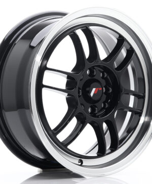 JR Wheels JR7 16x7 ET38 4x100/114 Gloss Black w/Machined Lip