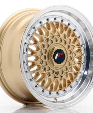 JR Wheels JR9 15x7 ET20 BLANK Gold w/Machined Lip