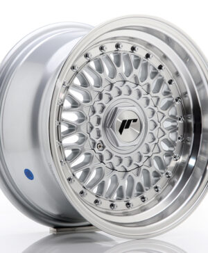 JR Wheels JR9 15x8 ET20 4x100/108 Silver w/Machined Lip+Silver Rivets