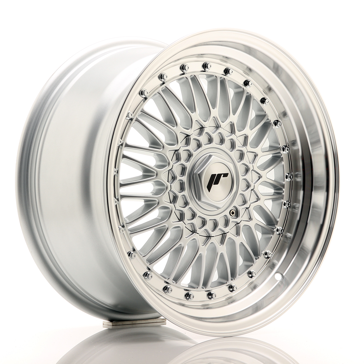 JR Wheels JR9 17x8, 5 ET20 5x112/120 Silver w/Machined Lip+Silver Rivets