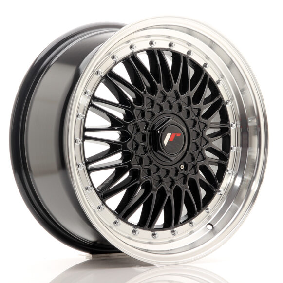 JR Wheels JR9 18x8 ET35-40 BLANK Gloss Black w/Machined Lip